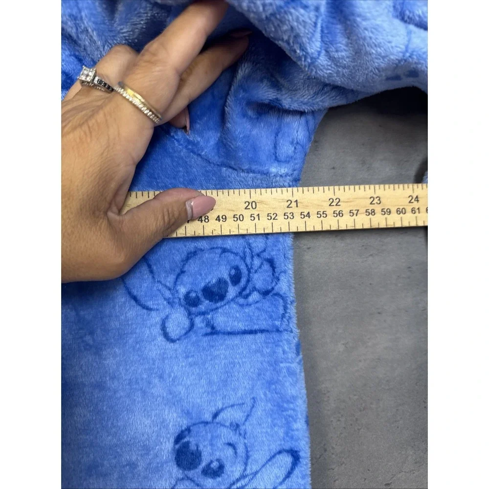 Disney Women's Stitch fleece union suit Hood Zipper Kangaroo Pocket  XL